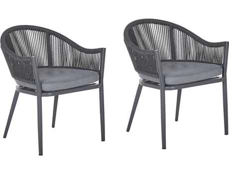 Conjunto de 2 sillas de jardín gris BELIANI Mileto