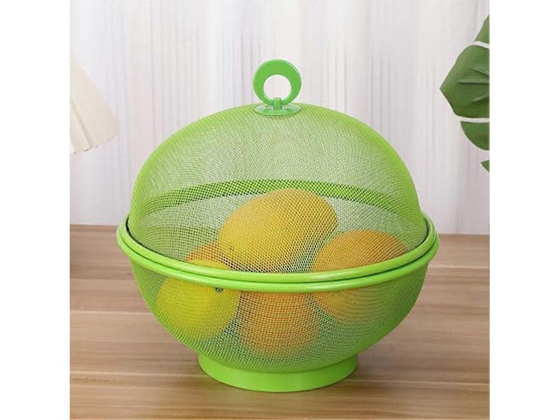 Cesta de frutas con protección contra moscas, bandeja de frutas con protección contra moscas, verde