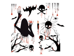 Pegatinas de Halloween con fantasmas y esqueletos, para decoración de ventanas Kofihety
