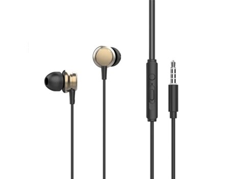 Auriculares Metal Wire Hm9 Gold Wire Micrófono con micrófono y control de voz