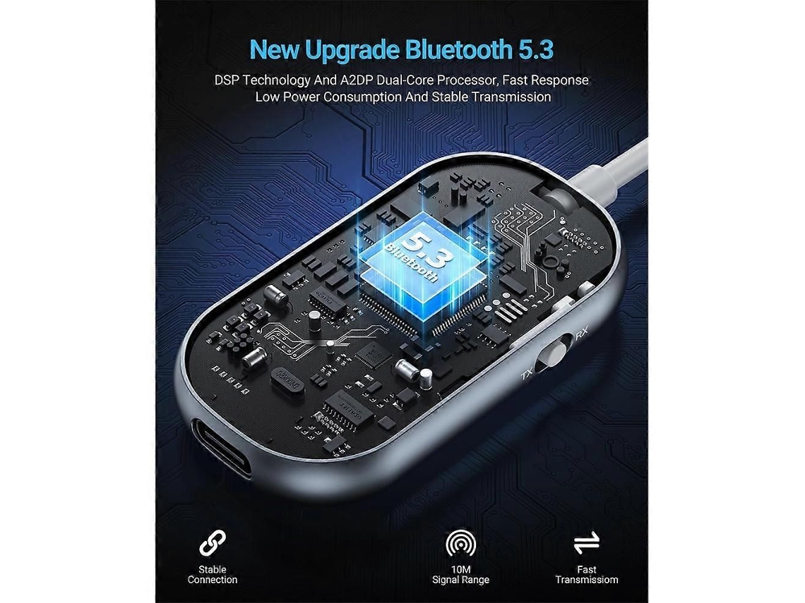 Transmisor/receptor Bluetooth 5.3 GOKOCO con entrada auxiliar