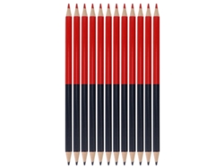 Set De 12 Lápices Dobles Afilados Borradores Para Dibujo Escritura Tareas Lapices Rojo Y Azul