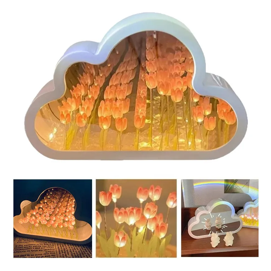 Nuevo kit de espejo de nube con luz nocturna Tulipvayotoy