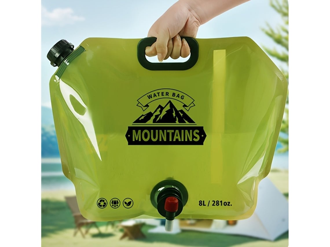Bolsa de agua plegable portátil para camping/senderismo (8L/Verde) Czhhmart