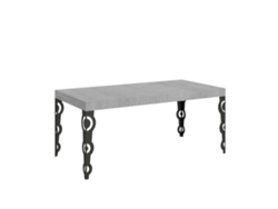 Mesa extensible 90x90/246 cm Karamay Premium Cemento estructura Antracita ITAMOBY