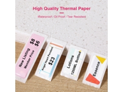 Etiquetas térmicas de papel de 12x40 mm, 160 unidades/rollo, resistentes al agua y al desgarro, autoadhesivas, ideales para supermercados, hogares y hostelería.