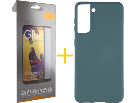 Kit Funda + Protector de Pantalla Samsung Galaxy S21 + Plus SKYHE Full (Verde)