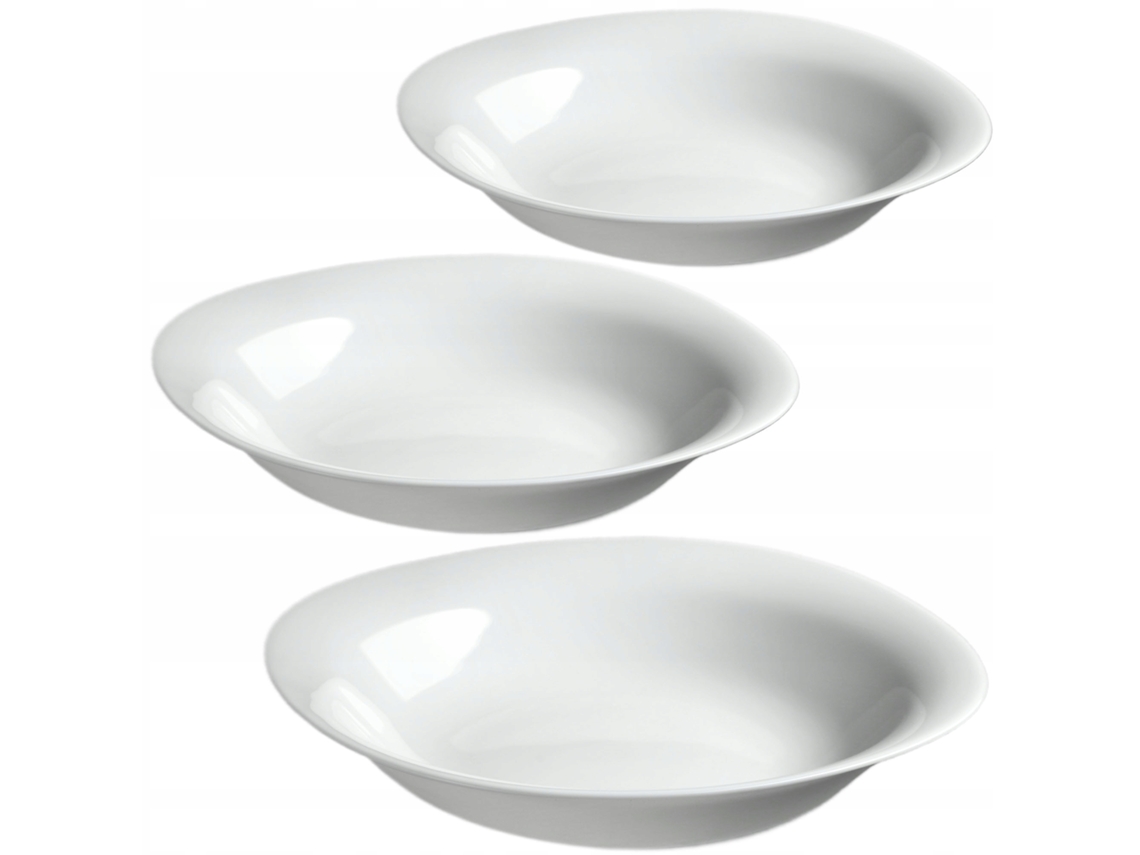 Plato Llano Hondo 23 Cm Juego De Platos 3 Piezas Juego De Platos Blancos Kadax