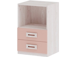 Mesita de Noche MUEBLAM Artic Rosa Nube Melamina (48x73x42 cm)