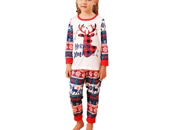 2026altiro-pijamas Navideños Con Estampa De Ciervo Para Niños 6-7a, Manga Larga, Collar Redondo, Para Familia
