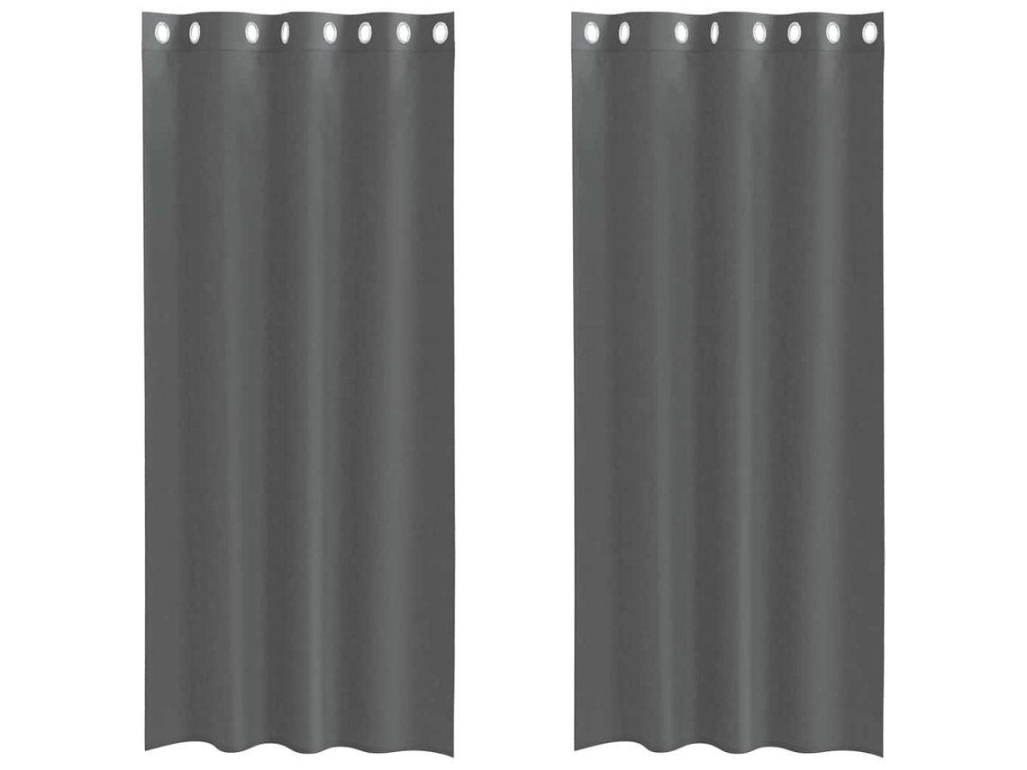 Maison Exclusive - Cortinas De Gasa Con Ojales 2 Uds Gris Oscuro 140x245 Cm