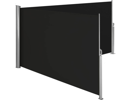 Toldo Lateral Doble de Aluminio TECTAKE (Negro -Poliéster-600 x 180 x 10 cm)