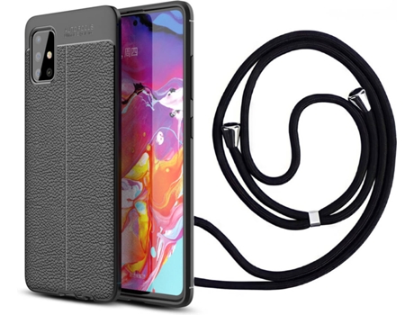 Funda Samsung A51 Rugged Leather con Collar Negro