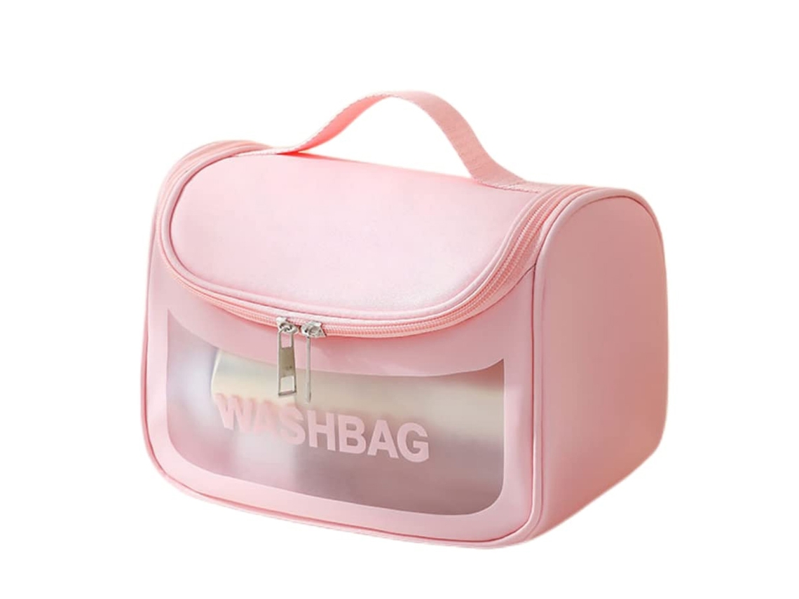 Nécessaire Unisex Aseo Viaje Maquillaje Recipiente Tamaño Pvc Rosa (8.66x6.3x5.51polegadasenrolado8.66x6.3polegadasaberto)