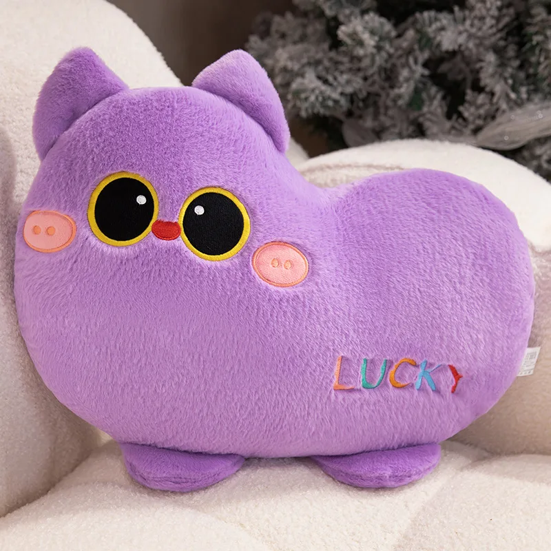 (morado, 40 Cm) Cojín/almohada Para Sofá Con Diseño De Gato De La Suerte Para Adultos