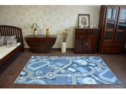 Moqueta Antideslizante Infantil Street Azul (100 x 400 cm)
