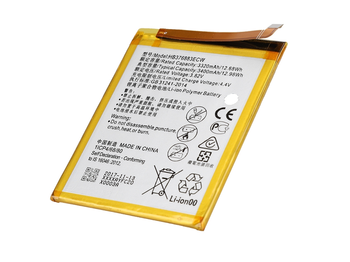 Bateria De Celular Hb376883ecw 3320mah De Lítio Para Huawei P9plus Com Proteções Múltiplas E Carregamento Rápido