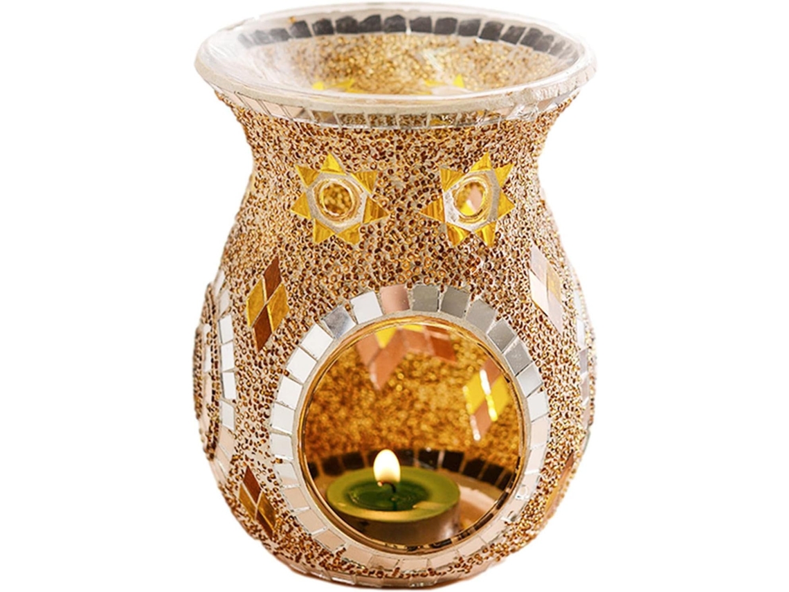 Quemador Y Difusor De Aceite De Vidrio Para Aceites Aromáticos, Luz Perfumada Con Portavelas
