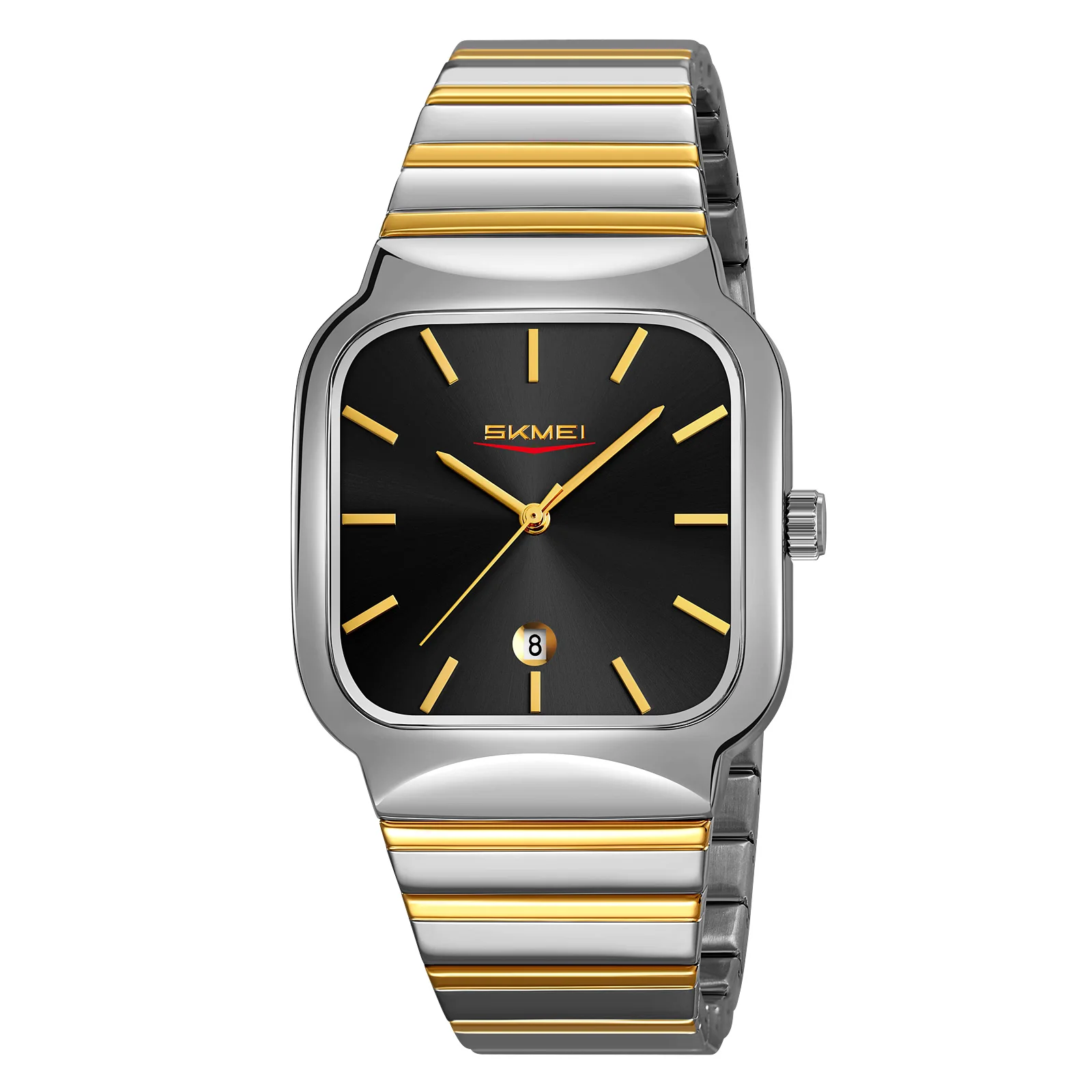 Reloj de cuarzo MDUG para hombre (plateado, dorado y negro)