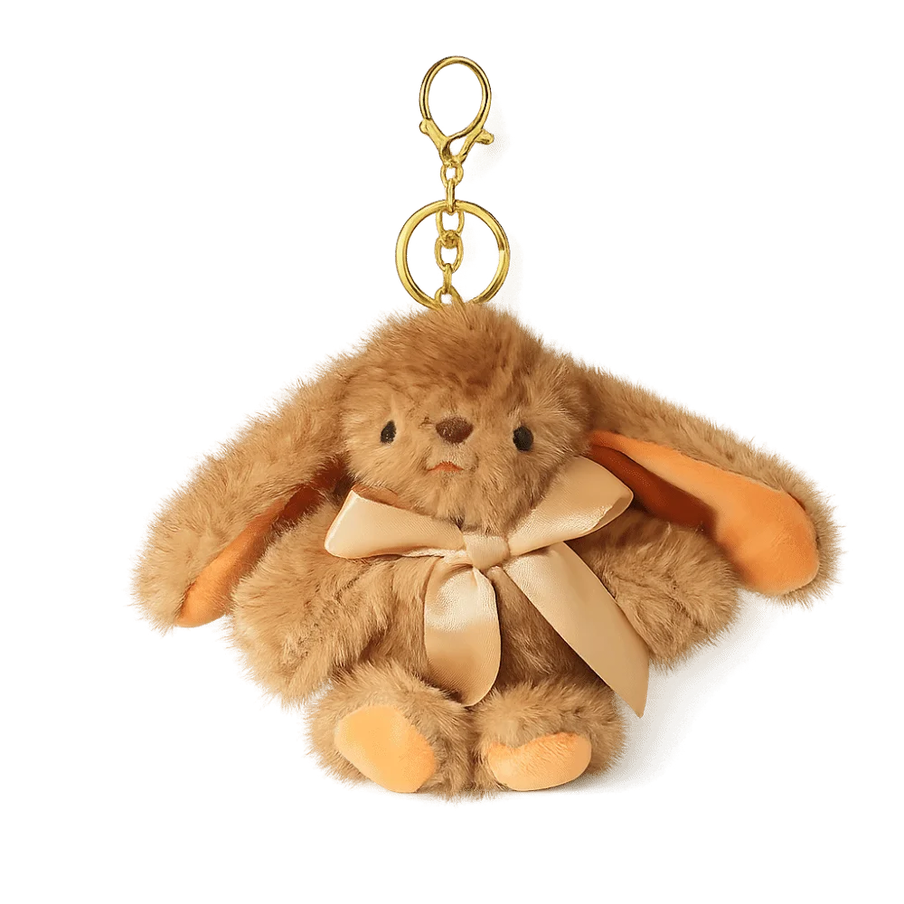 (café Claro) Lindo Llavero De Conejito De Dibujos Animados, Decoración De Peluche, Llavero De Conejito De Pascua
