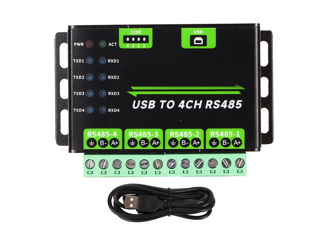 Adaptador De Comunicación Usb Industrial Aislado A Rs485 De 4 Canales Con Resistencias Tvs Y De 120 Ω
