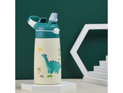 (Estilo 3) Botella de agua reutilizable con pajita, 414 ml (14 oz), acero inoxidable con tapa