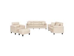 Maison Exclusive - Juego De Sofás Con Cojines 4 Piezas Tela Microfibra Beige
