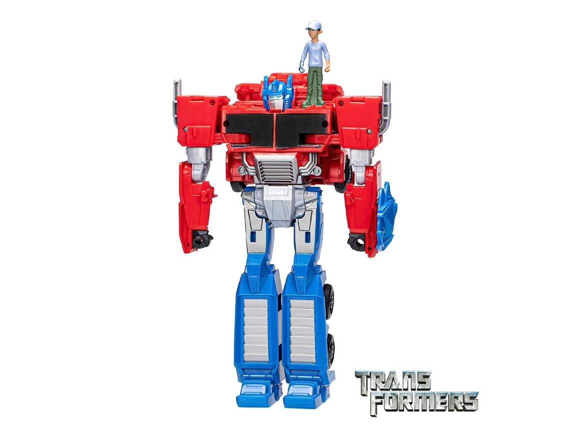 Transformables TRANSFORMERS Toys Earthspark Spin Changer Optimus Prime e Robby Malto (Edad Mínima Recomendada: 6 años)