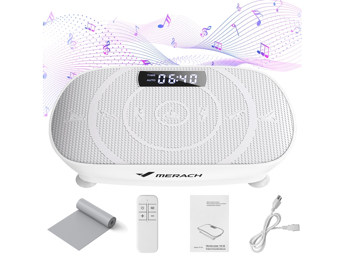 Plataforma vibratoria potente MERACH para entrenamiento cuerpo completo, desarrollo muscular, tonificación, control automático, plataforma vibratoria