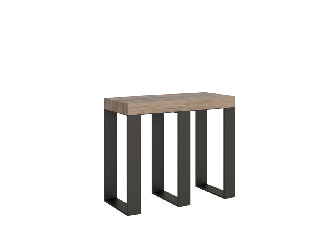 Consolas Sintesi Small Extensible hasta 196 cm ITAMOBY (90 x 40 x 77 cm - Paneles de Melamina - Roble Natural)
