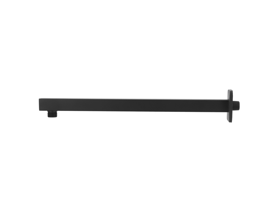 Brazo De Ducha Empotrado En Pared Npt1/2 De 41 Cm, Acero Inoxidable Negro, Extensión Para Baño.