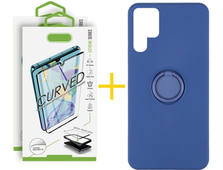 Carcasa + 2 Protectores de Pantalla para Samsung Galaxy S22 Ultra 5G SKYHE Azul Oscuro