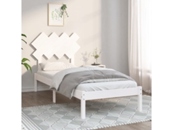 Estructura De Cama De Madera Maciza Blanca 90x190 Cm