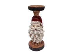 Portavelas De Resina Con Papá Noel Y Muñeco De Nieve, Decorativo Para La Mesa De Navidad.
