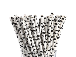 100 Pajitas De Papel Biodegradables Con Estampado De Vaca Para Fiestas Y Bodas, 7.75" De Largo, Resistentes Y Ecológicas