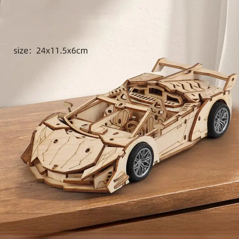(estilo 4) Modelo De Coche De Madera 3d, Kit De Montaje Mecánico Para Armar Uno Mismo.
