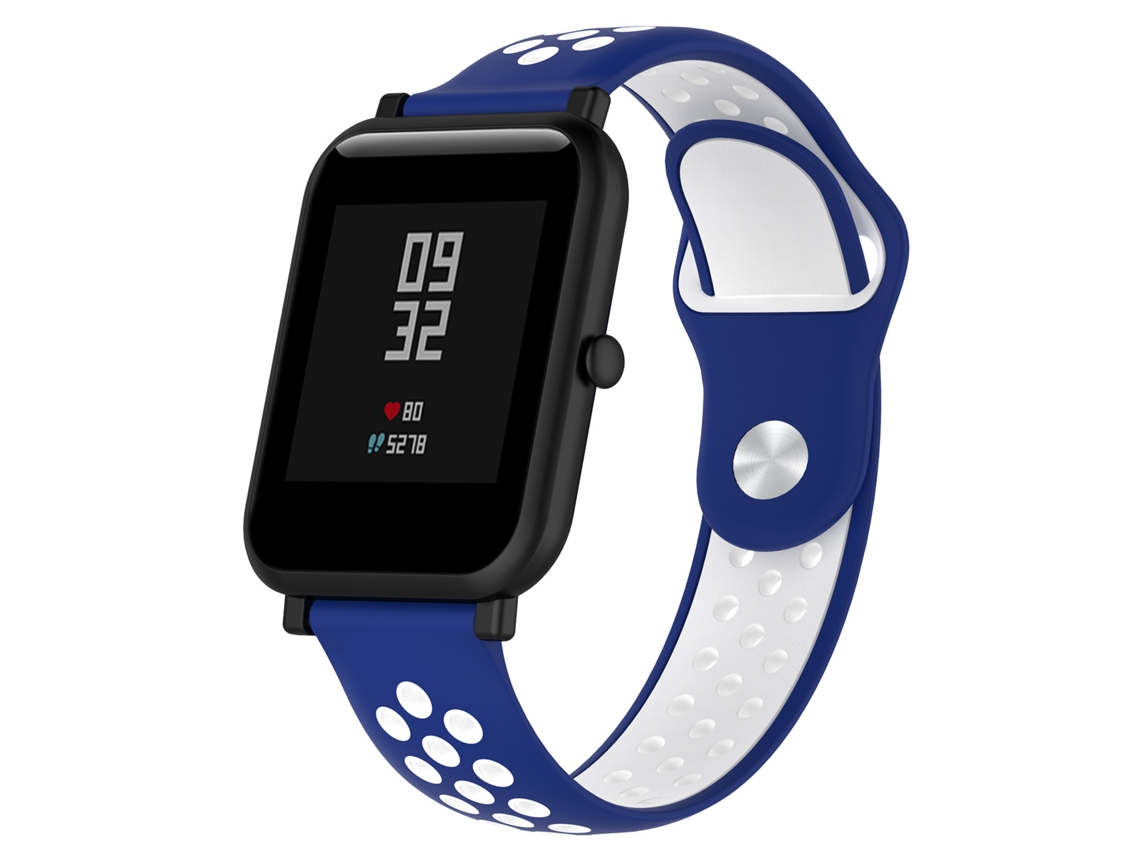 Correa deportiva universal de silicona para relojes de 18 mm. Sistema de liberación rápida para un fácil reemplazo. 18 x 1 x 0,3 cm. Color azul marino.