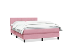 Maison Exclusive - Cama Box Spring Con Colchón Terciopelo Rosa 140x220 Cm