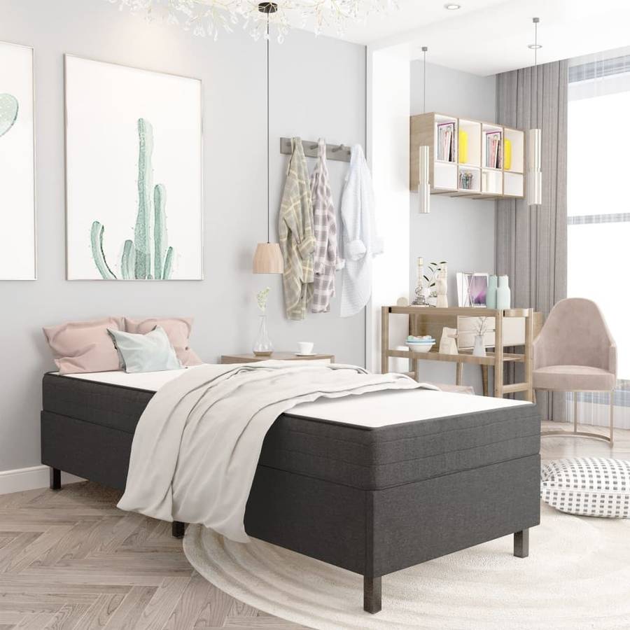 Cama VIDAXL 287461 (Gris - Tela - Compatible con Colchón: 90x200 cm)