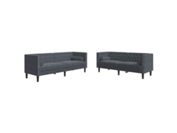 Maison Exclusive - Sofá De Sala 2 Pcs Gris Oscuro 194 X 74,5 X 70,5 Cm Terciopelo