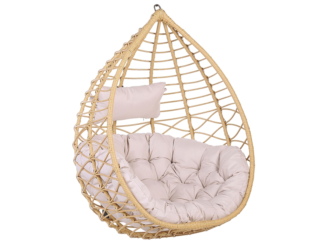 Silla colgante BELIANI Arsita de Ratán sintético Natural 100x97x121