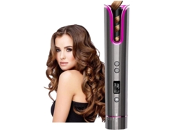 Rizador De Pelo Automático Giratorio Inalámbrico, Peine Rizador Portátil Con Temporizador Lcd.