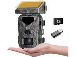 Mini Cámara Solar Para Juegos De 1080p Y 20 Mp Con Tarjeta De Memoria De 32 Gb Y Visión Nocturna (verde)