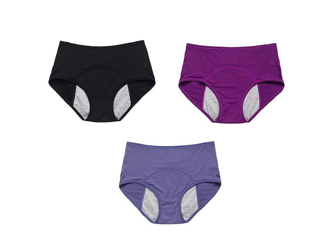 2026-3pcs Calzoncillos Menstruales Para Mujer Con Protección Extra Anti-fugas Alto Elasticidad Flujo Fuerte
