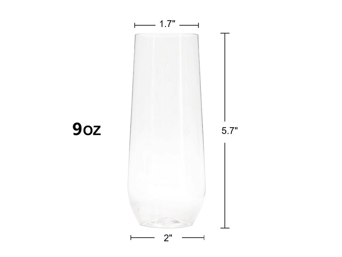 Copas de champán de plástico desechables YUNZII de 270 ml