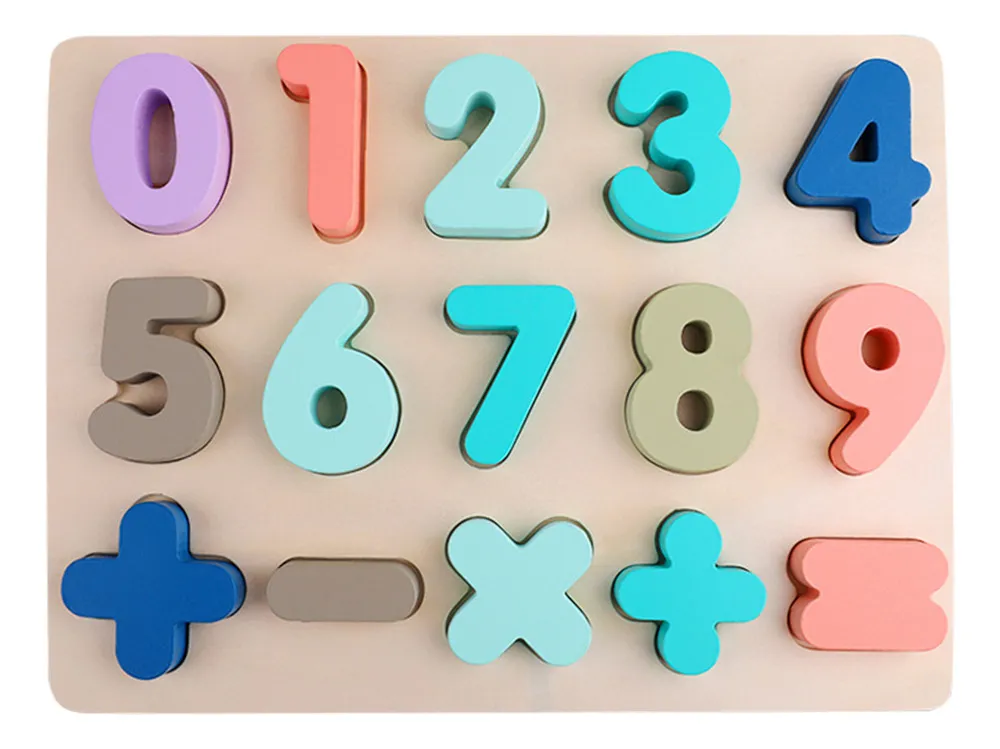 Nuevo rompecabezas educativo de madera color M con 9 números Paravayotoy