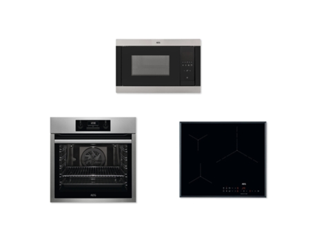 PACK AEG Horno Hidrolítico + Placa Inducción + Microondas integrable