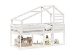 Maison Exclusive - Cama Alta Con Techo Blanca Madera Maciza Pino Blanca 90x200 Cm