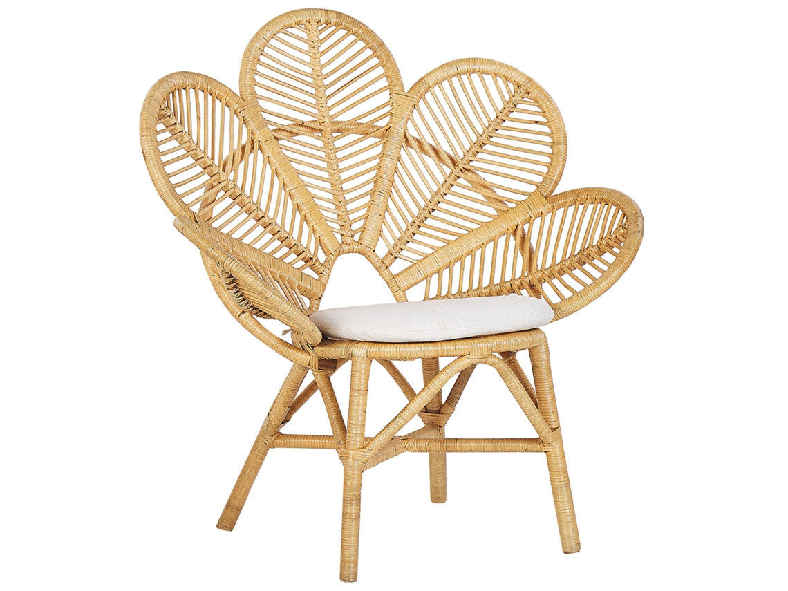 Silla de jardín BELIANI Florentine de Ratán Natural 95x68x107