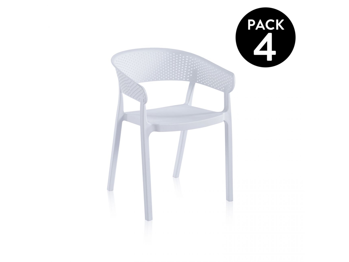 Pack 4 sillas de exterior Diza Blanco 54 x 73,5 x 50,5 cm